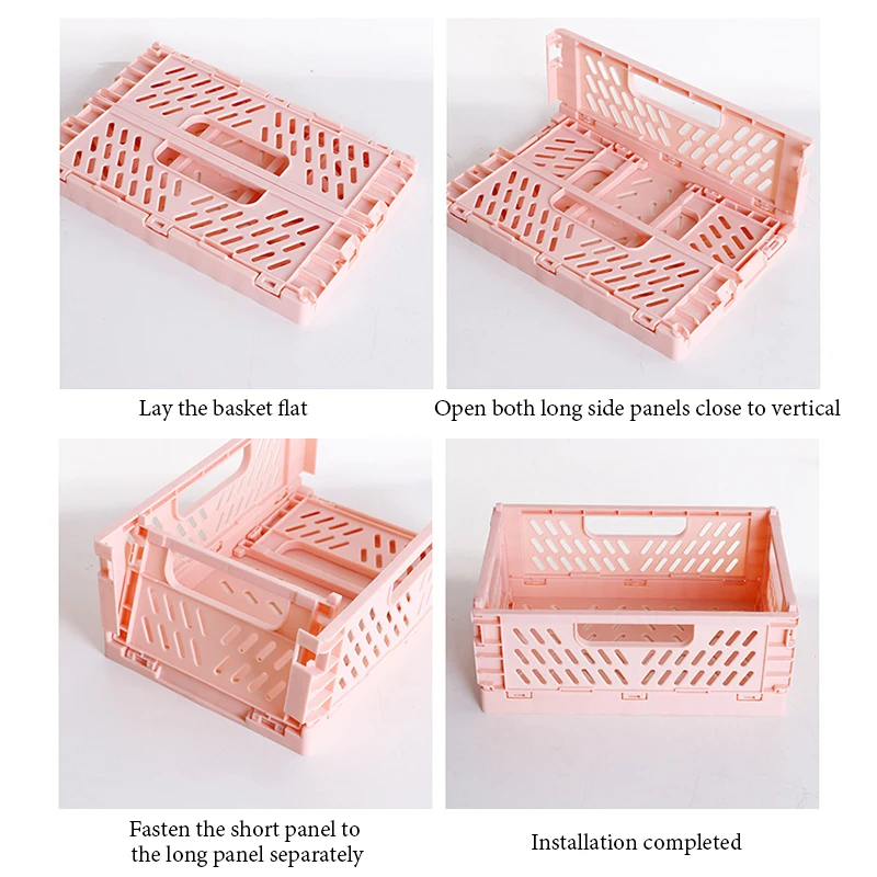 Mr. Paper, Mini Folding Plastic Storage Box, Office Desktop Tape Stationery Cosmetics Storage and Organizing Frame