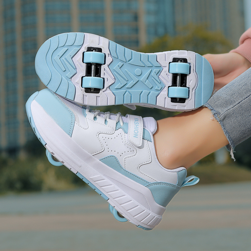 子供のための屋外ローラースケートシューズ、回転バックル、4輪スタントスクーター、ボブ 'スニーカー、女の子と男の子のギフト