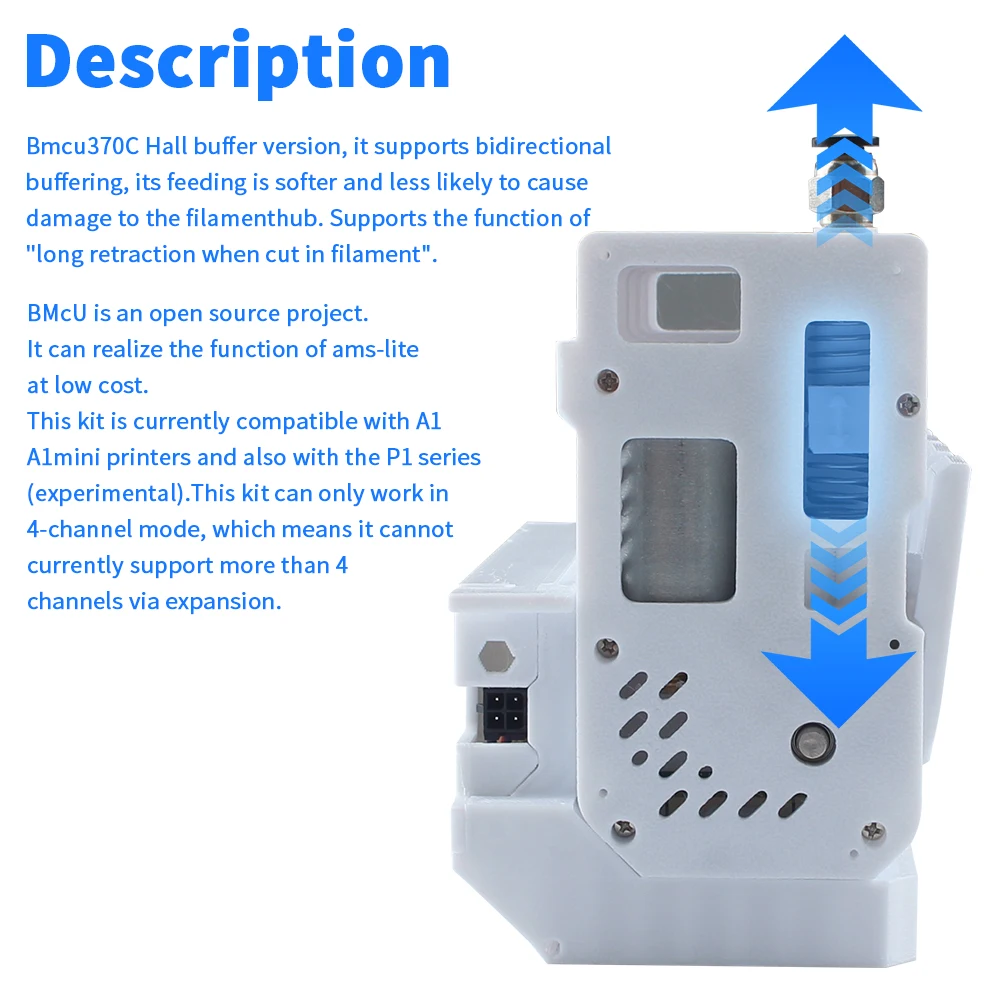 Toaiot Bmcu 370C AMS lite BMCU370C Автоматический сменный датчик фермерского зала, двунаправленное буферирование для A1 A1 MINI 3D-принтера AMS MMU