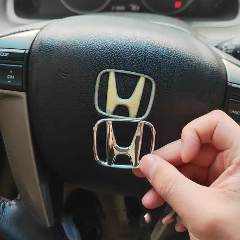 50/53mm ABS Car Steering Wheel Emblem Sticker Accessories For Honda Civic FIT Accord Prelude CRV 5th City CRZ CRX Jazz HRV Pilot