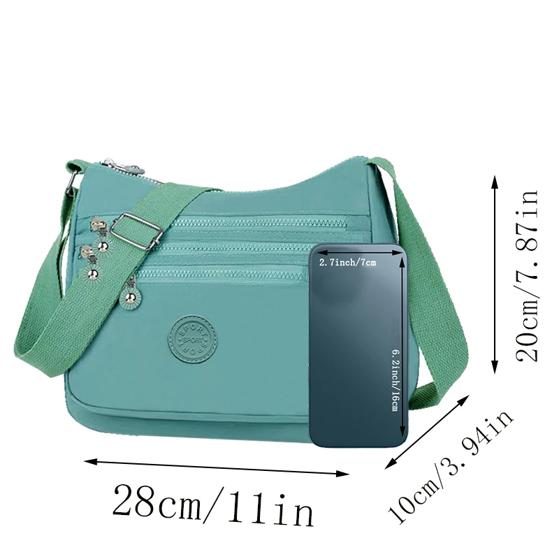 Nova bolsa de ombro de nylon para festa neutra para homens e mulheres, bolsa feminina de lona elegante e casual