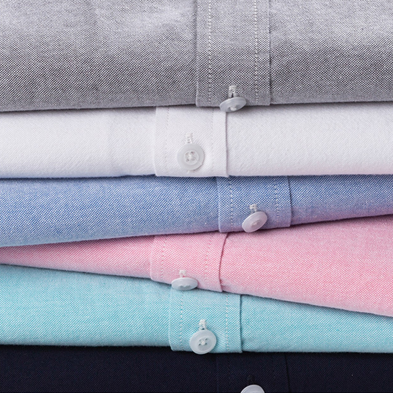 남성용 긴 소매 캐주얼 비즈니스 레귤러 피트 공식 드레스 셔츠 사회 블라우스 남성 의류 용 품질 100% 코튼 옥스포드 셔츠