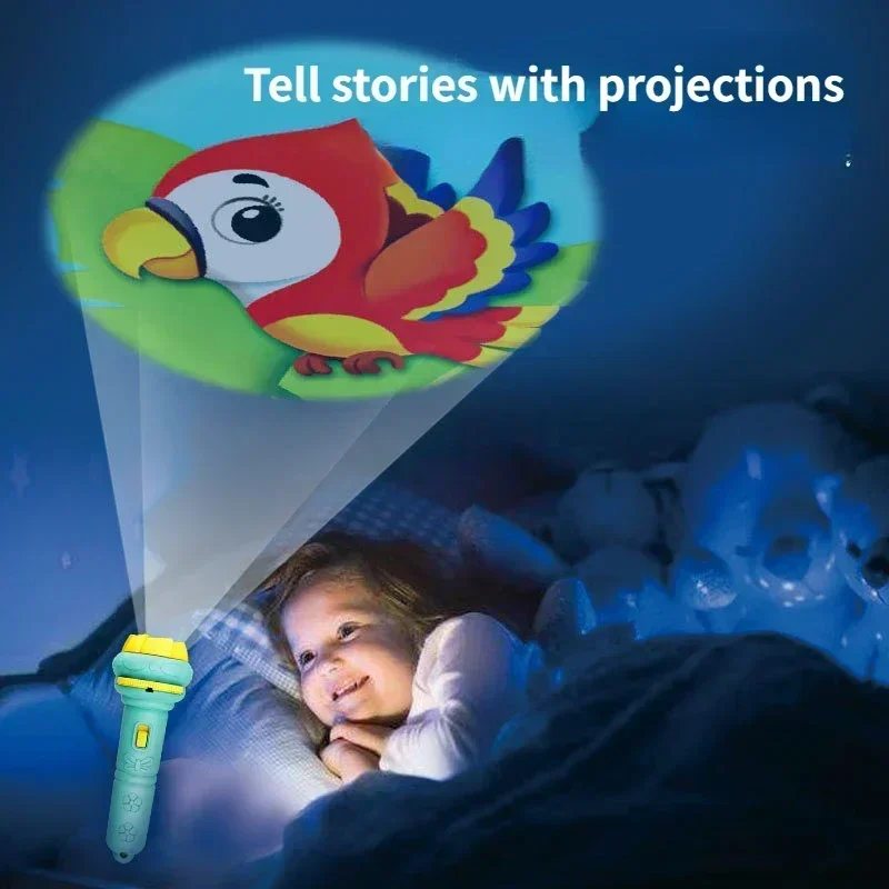 Proyector de dibujos animados para niños, linterna, Mini proyector, juguete de educación temprana para bebés