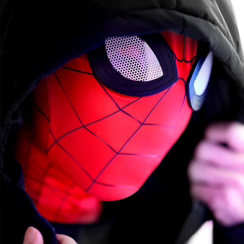 Máscaras de Spider Man, superhéroe Miles Morales, máscara de Cosplay de SpiderMan para adultos, niños y niñas, accesorios de disfraz de Carnaval y Halloween