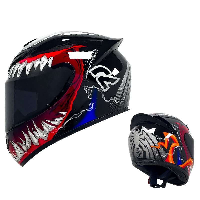 Casco de motocicleta Venom Unisex DOT Casco crucero retro Motocross Casco de cara completa Casco de montar Casco Capacete