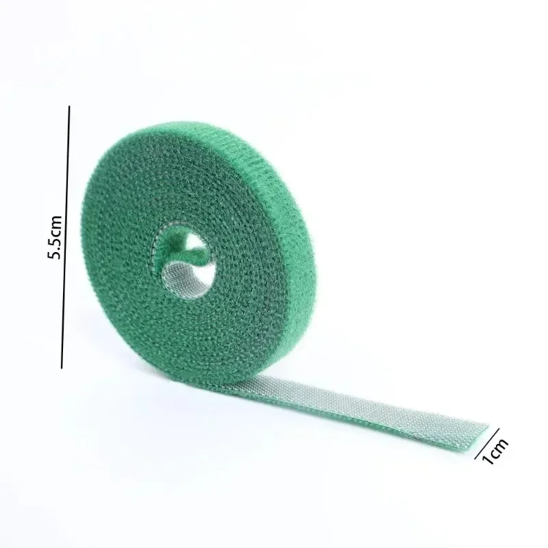 Self Adhesive Plant Nylon Cable Tie Strips Green Adjustable Plants Hook Loop Support Garden Twine Bandage Reusable Fastener Tape