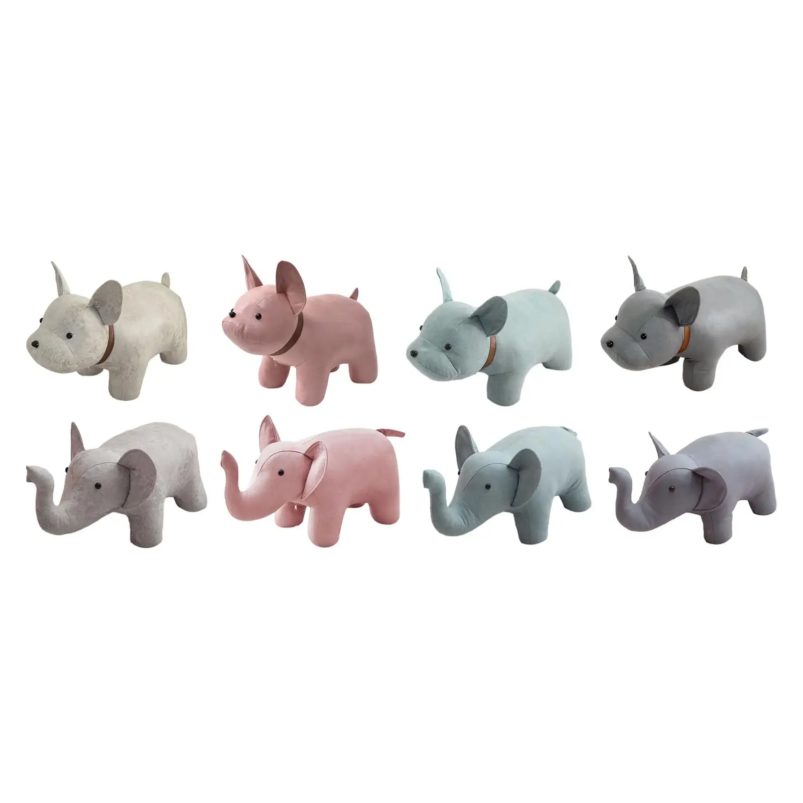 Banqueta otomana para animais, banco de desenho animado, sapatos fofos portáteis para troca de pés com pernas de madeira, banco multiuso para crianças
