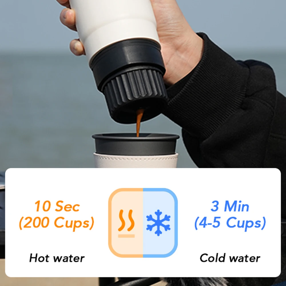 MEIMOKA Cafetera portátil Cafetera espresso para exteriores 20 Bar Presión Calefacción inalámbrica Carga USB