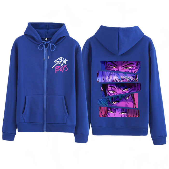 Kpop Demon Hunters Saja garçons film sweat à capuche zippé hommes femmes mode pull manches longues ample décontracté Harajuku fermeture éclair sweat