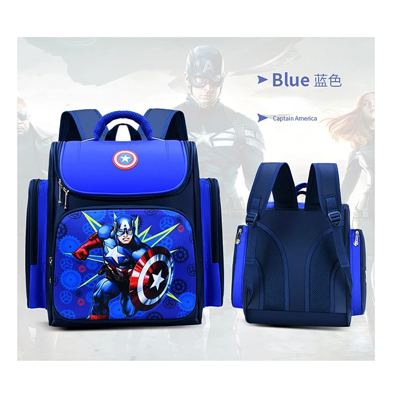 Marvels Avengers Anime Plecak Dziecko Kreskówka Spider-man Kapitan Ameryka Plecaki Przedszkole Podstawowa Torba dla uczniów