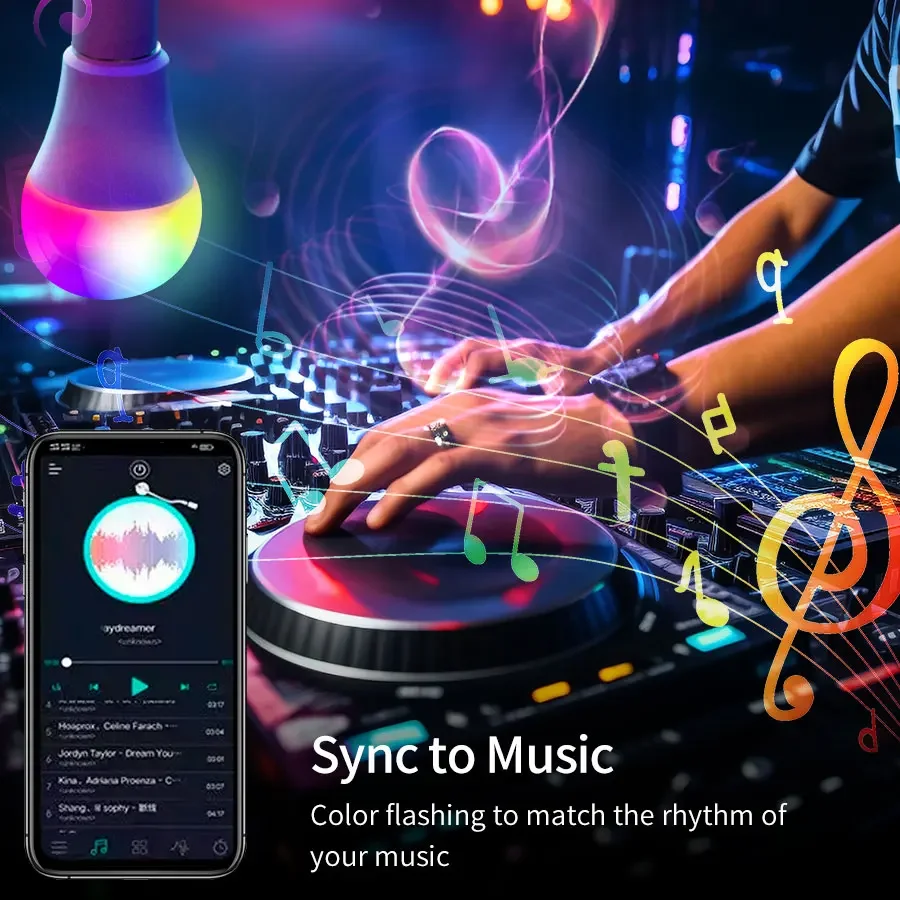 220V 9W 15W 18W Tuya Smart Bluetooth Lampadina E27 Colore variabile Lampada RGB Vita intelligente APP Controllo Dimmerabile Funzione timer Lampada