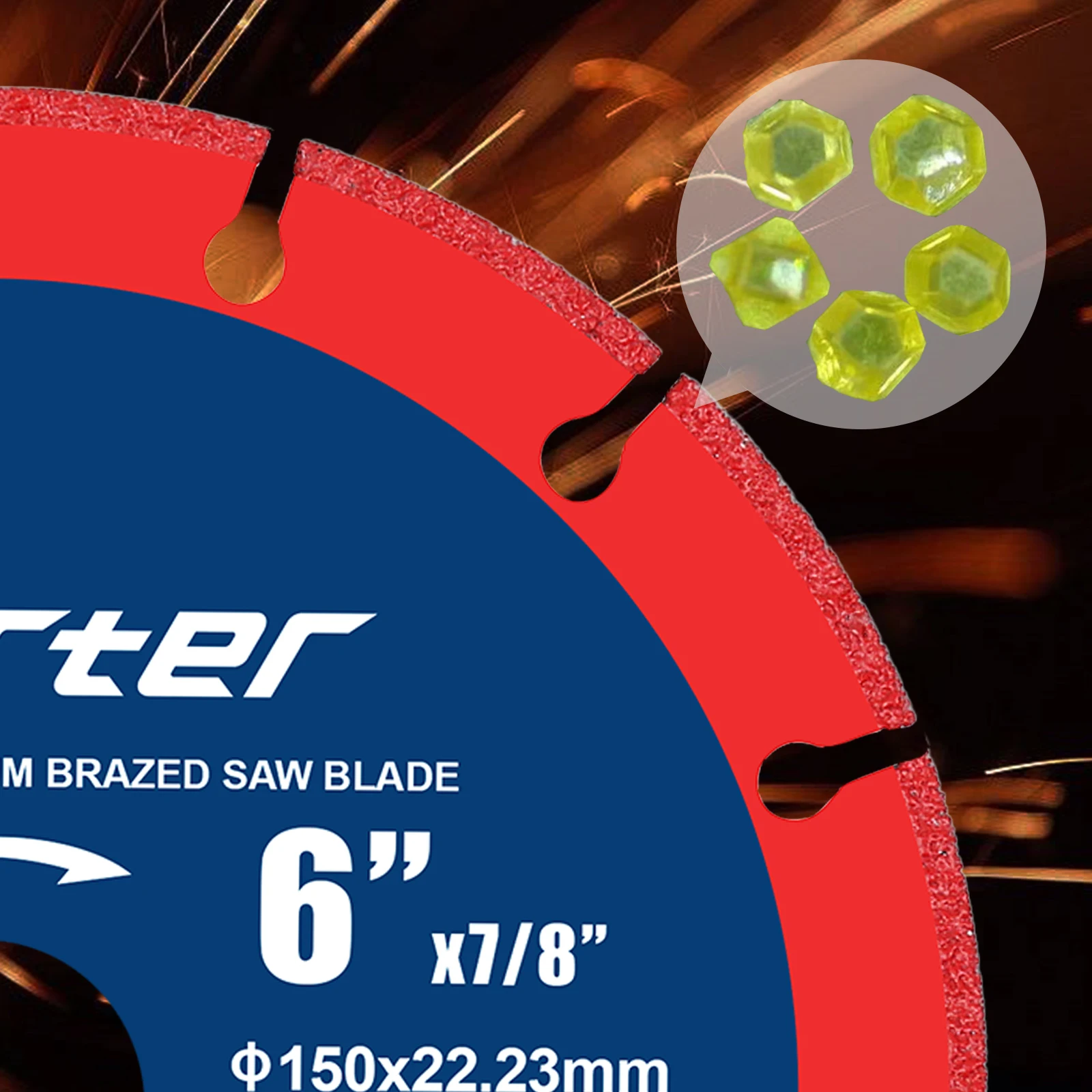 Vearter 115/125/150mm disco de corte de diamante soldado al vacío rueda amoladora angular para barras de refuerzo de Metal hierro fundido aluminio acero inoxidable