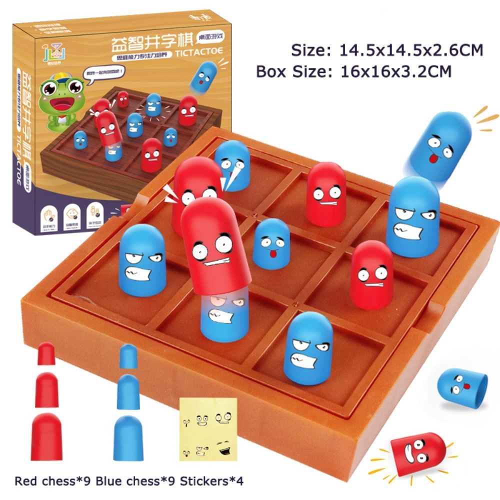 Juego de mesa solitario ABS para adultos y niños, Mini juego de mesa divertido, ejercicio, pensamiento, lógica, Tic Tac, Toe