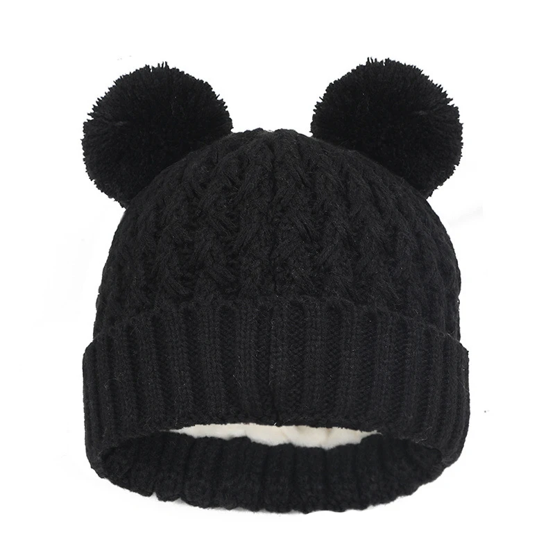Gorro de invierno tejido para bebé, conjunto de 3 piezas, bufanda cálida, guantes, bufandas para el cuello para niño y niña, gorro bonito, guantes, traje para niños