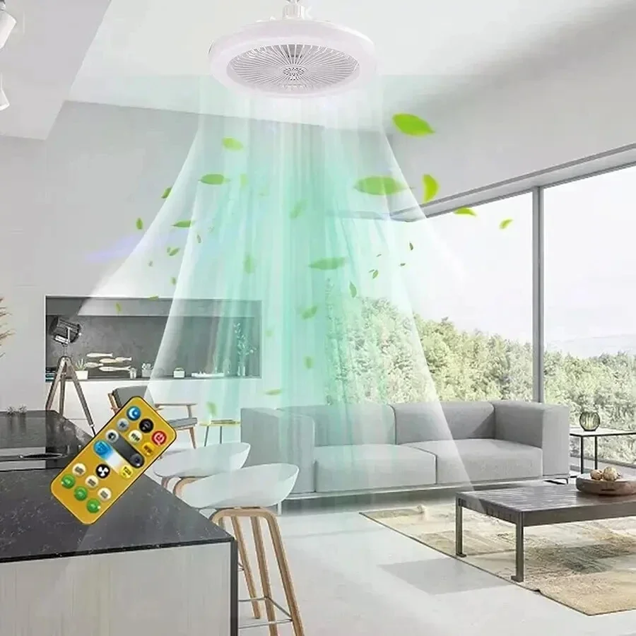 Ventilador de teto inteligente 3 em 1 com iluminação com controle remoto Base de conversão E27 85-265v Base de iluminação adequada para quarto e sala de estar