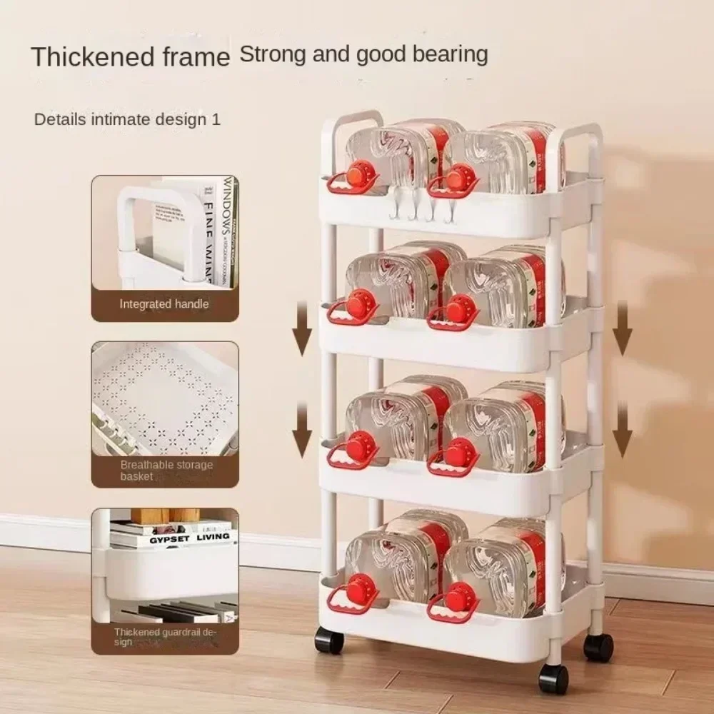 Multi-Layerรถเข็นRackห้องครัวห้องนอนเด็กขนมมือถือห้องน้ําห้องน้ําStorage Storage Rack