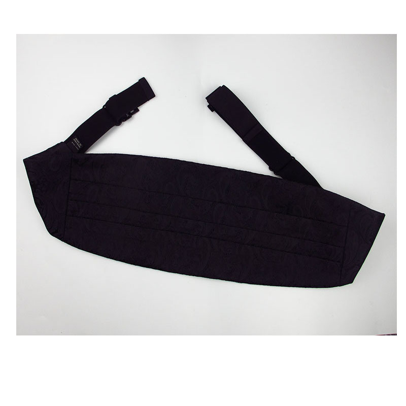 Faixa de smoking clássica masculina de seda, sarja preta, fivela de cetim, faixa elástica, formal, casamento, smoking, acessórios masculinos