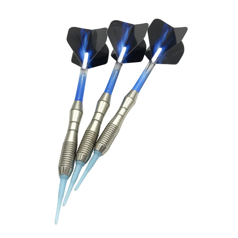 3 teile/satz Weiche spitze Darts Ungefähr 17g Blau Grün Rot Vier-teilige Montage Standard Sicherheit Dart Welle Aurora Flügel Dart Flug
