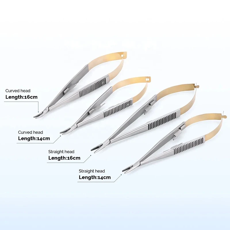 1PC 14cm/16cm Castroviejo Nadelhalter Dental Kieferorthopädische Implantat Zahnarzt Werkzeug Gerade/Gebogene Pinzette mikrochirurgie