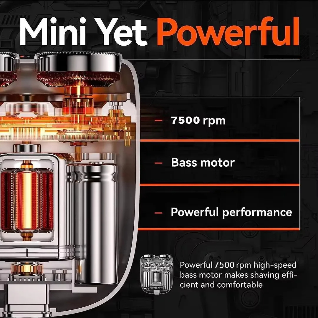 2025 New Upgraded Mini Double Head Electric Shave Magnetic Suction Men's USB Rechargeable Portable Waterproof Shaver