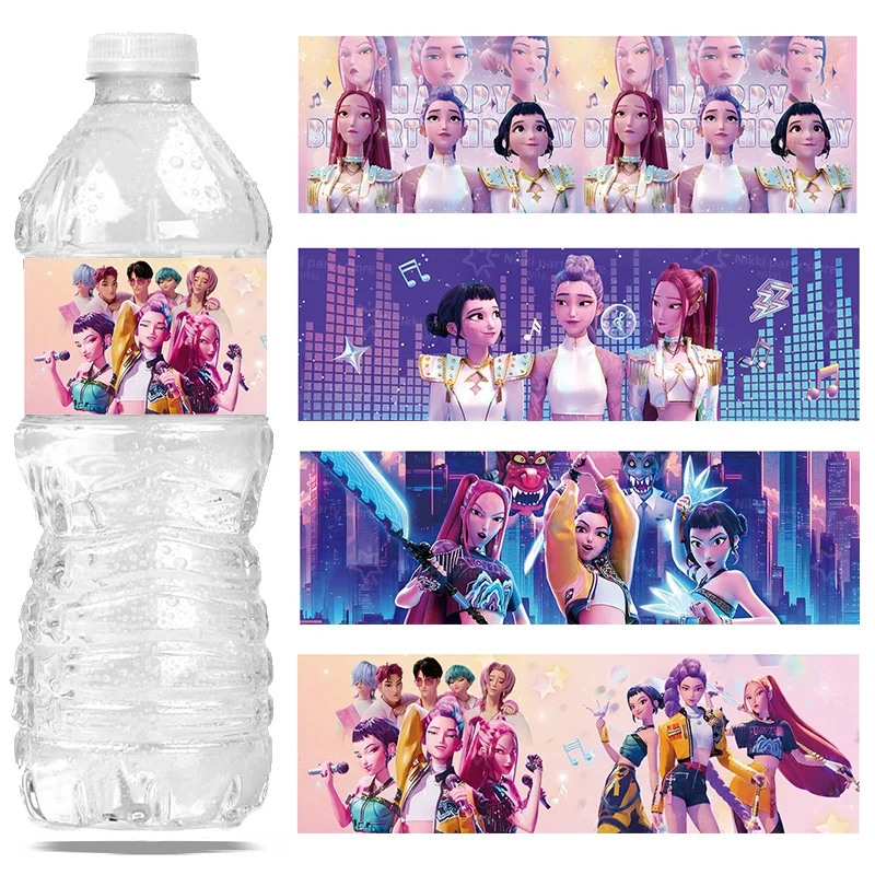 20 шт. Kpop наклейки «Охотники на демонов» для бутылок с водой певица Охотник на демонов украшения на день рождения сувениры для вечеринки защита водонепроницаемый