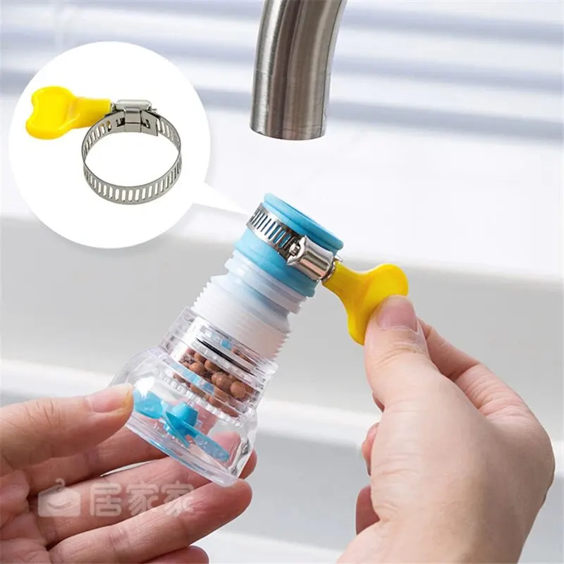 Universeller Küchenarmatur – drehbares Spritzschutz-Design mit ausziehbarem Filter, Multifunktions-Waschduschkopf