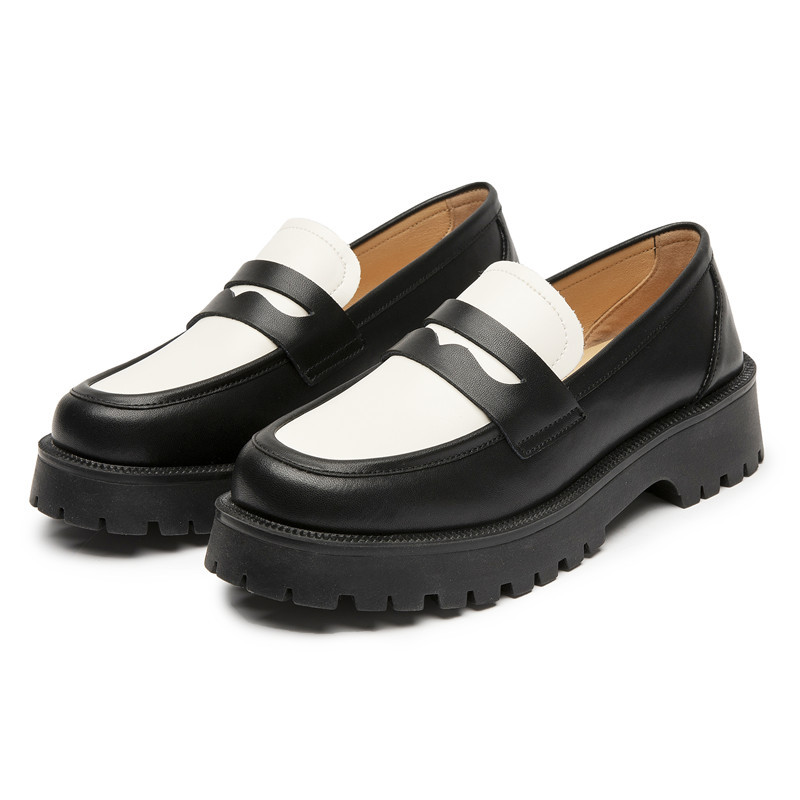 AIYUQI Frühling Schuhe Weiblichen Britischen Stil Dicken sohlen College Stil Casual Faulenzer Aus Echtem Leder Mode Schuhe Mädchen WHSLE MTO