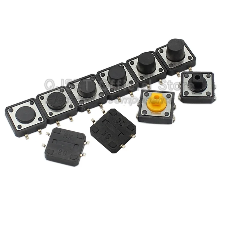 20pcs Tactile Pushbutton Switch Micro Switch 12x12x5mm 12*12* 4.3mm 5.5 6 7 8 9 9.5 10 11 12 13 14 15mm SMD 4-Pin Tactile Switch