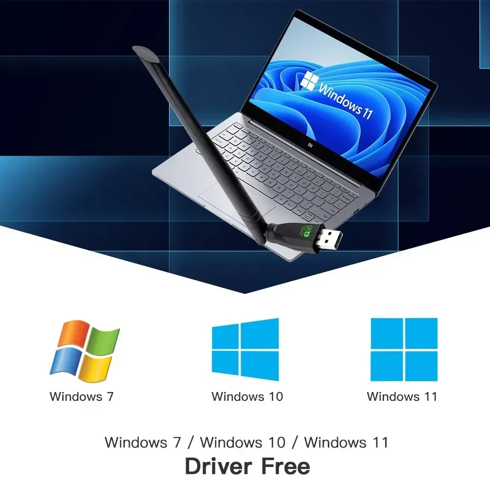 WiFi 6 USB-Adapter AX286 Netzwerkkarten-Dongle 2,4 GHz 802.11AX Antennensignalempfang für Laptop Windows 10/11 ohne Treiber