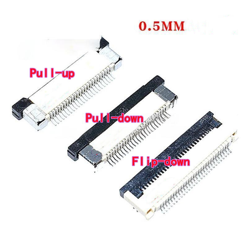 10 шт., 0,5 мм, разъем FPC, 4P, 6/8/10/12/14/16/20/24/30P/40/50P, откидное соединение, разъем для плоского кабеля