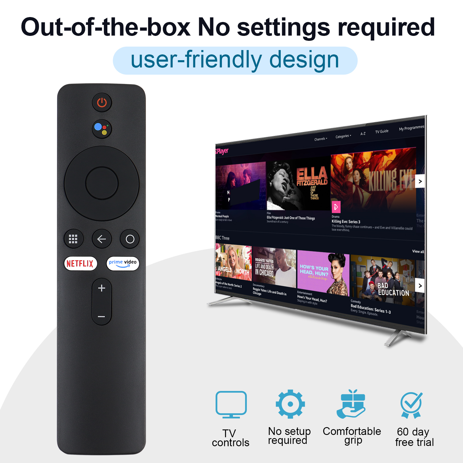 Xmrm-006 Voice Remote Control Compatible with Xiaomi Mi Tv Stick Box S/4S/4K Mdz-22-Ab Mdz-24-Aa with Netflix & Primevideo Butt
