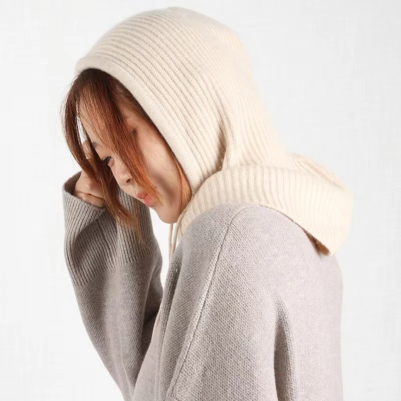 Cài Tóc Hình Dệt Kim Khăn Hood Nón Nữ Cashmere Beanies Mùa Đông Ấm Áp Unisex Balo Yếm Trượt Tuyết Ngoài Trời Len Bonnet Bán Buôn