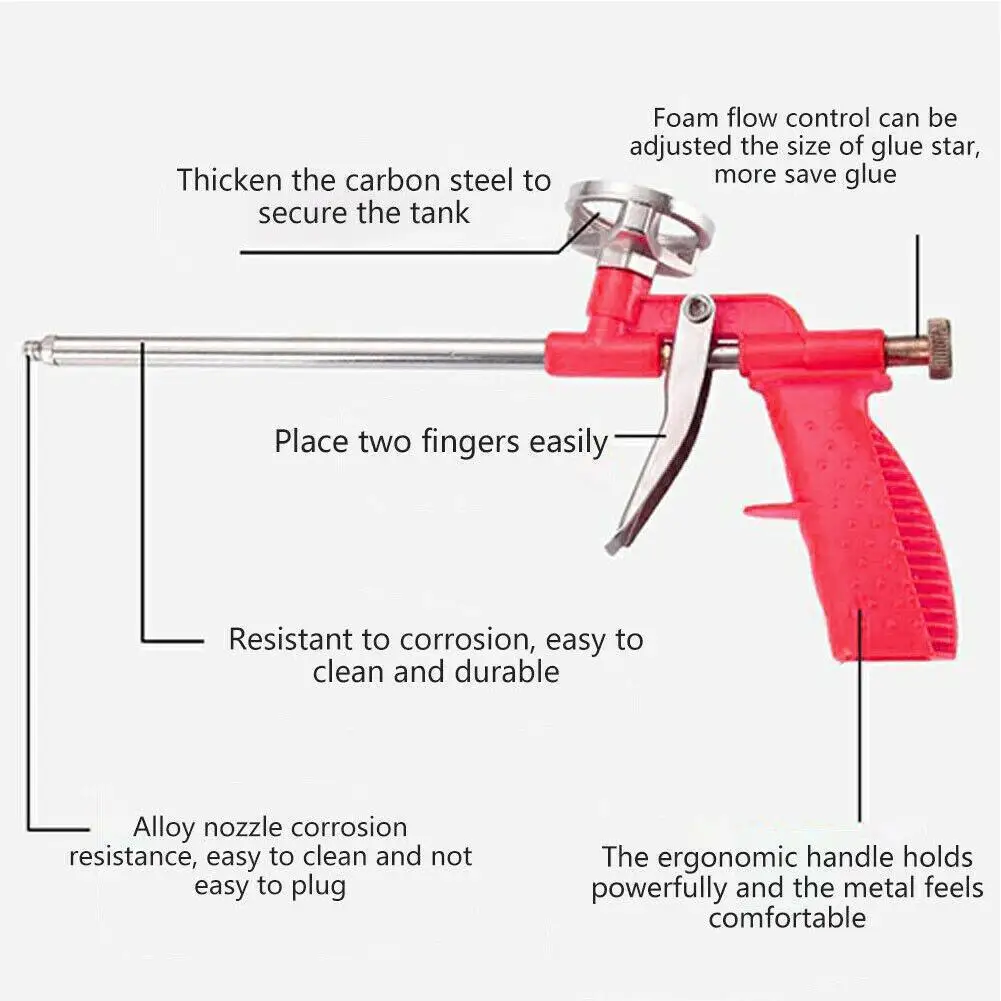 Foam Expanding Spray Gun Foam Glue Gun All Metal Polyurethane Foam Sealant Specia Manual Tool For House Clean Renovation