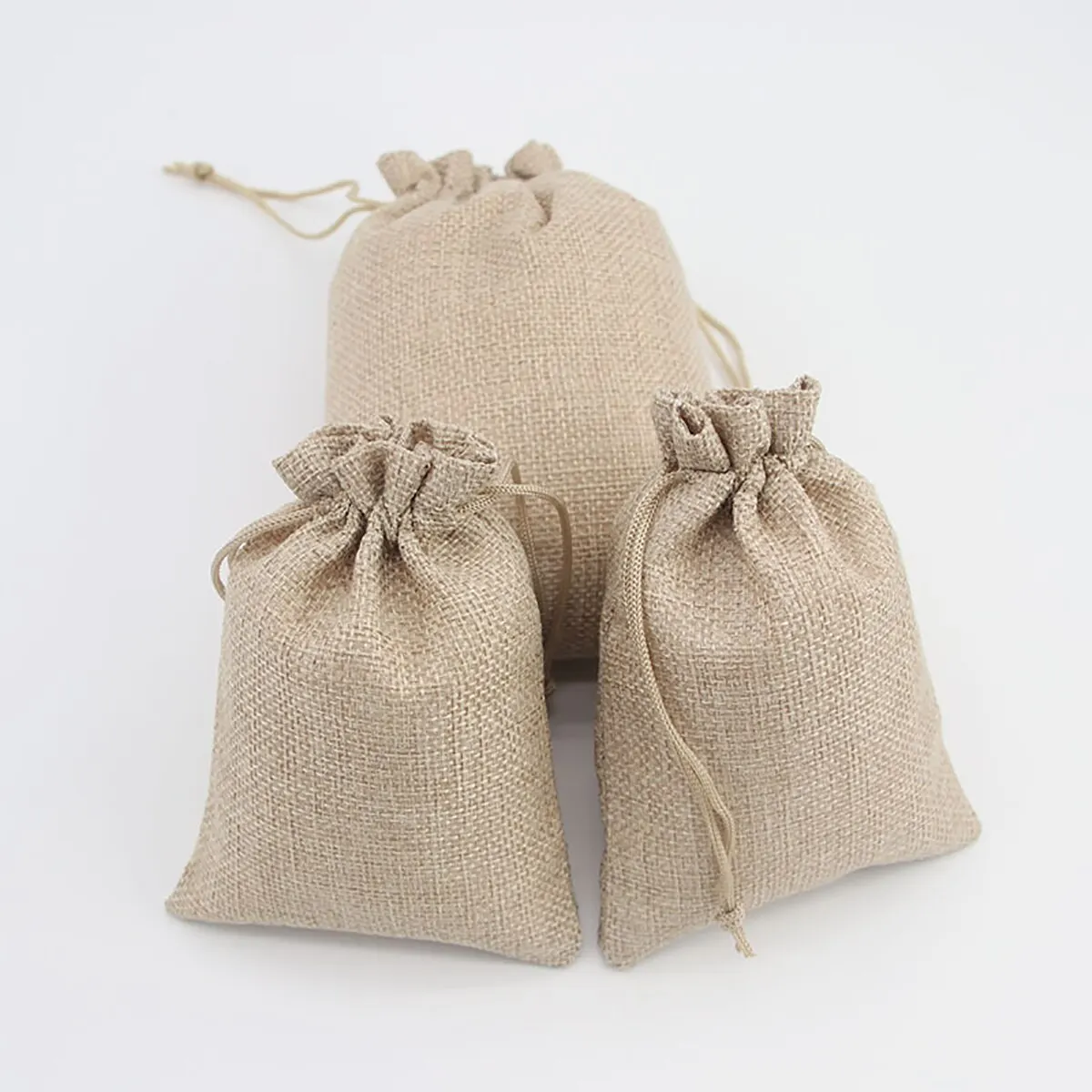15-50 pacote de algodão e cânhamo saco de presente de bolso para o dia das crianças saco de embalagem de presente diy doces embalagem de produto de casamento