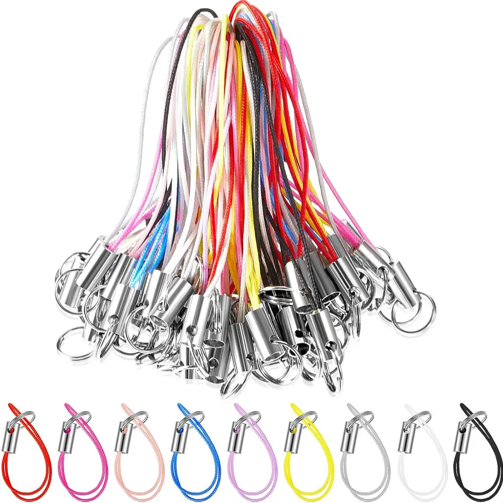 12/32/50pcs Multi-color Polyester Hanging Rope, Used for DIY Mobile Phone Hanging Rope, Keychain, Wallet Decoration Accessories