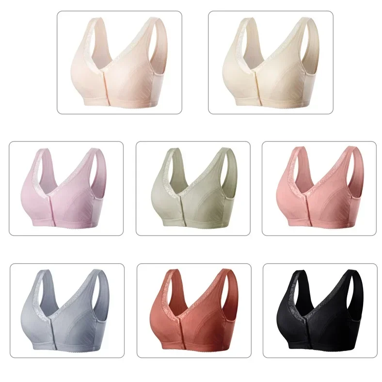 Ropa interior cómoda de algodón para mujeres embarazadas, sujetador de maternidad para lactancia, Bralette con cierre frontal, ropa íntima Plus