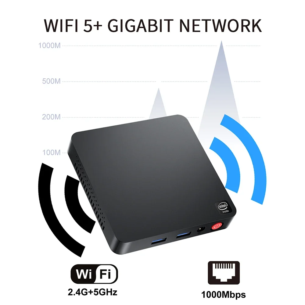 Beelink T5 MINI PC CPU Intel N4020 4GB DDR4 64GB EMMC WIFI 5 BT5.0 4K HD Dual Screen 1000M Lan Office Desktop Gamer Computer