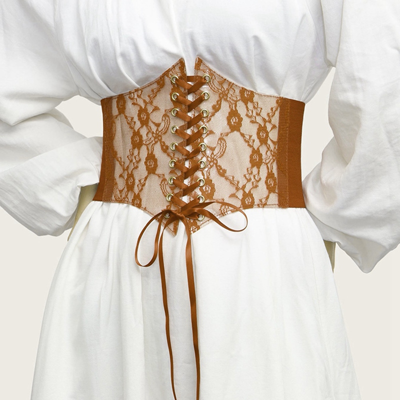 Moldeadores de cuerpo para mujer, cinturón de cintura con cordones, corsé, cinturón, Tops debajo del busto, corsé sin tirantes, corpiño de malla transparente, cinturón ancho