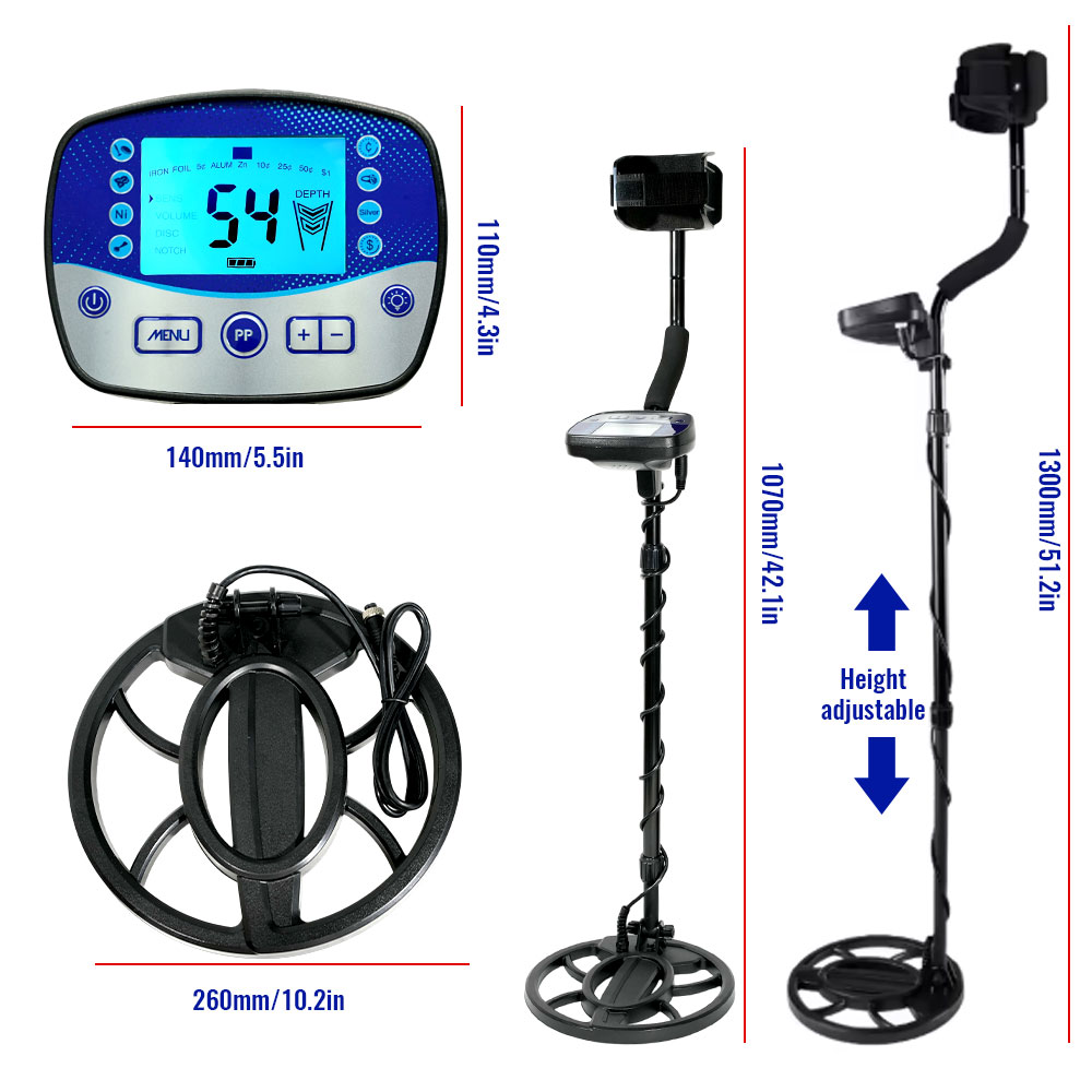 Detector de metais t11 profundidade subterrânea altamente sensível detector de ouro bobina à prova dwaterproof água caçador de tesouros ponteiro detectando