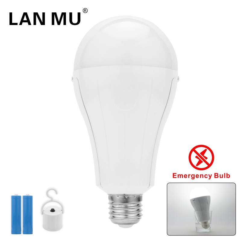 Портативная светодиодная аварийная лампа E27 15 Вт, 1600 мАч, перезаряжаемая лампа для кемпинга, 85-265 В для дома, палатка сбоя питания, садовая лампа