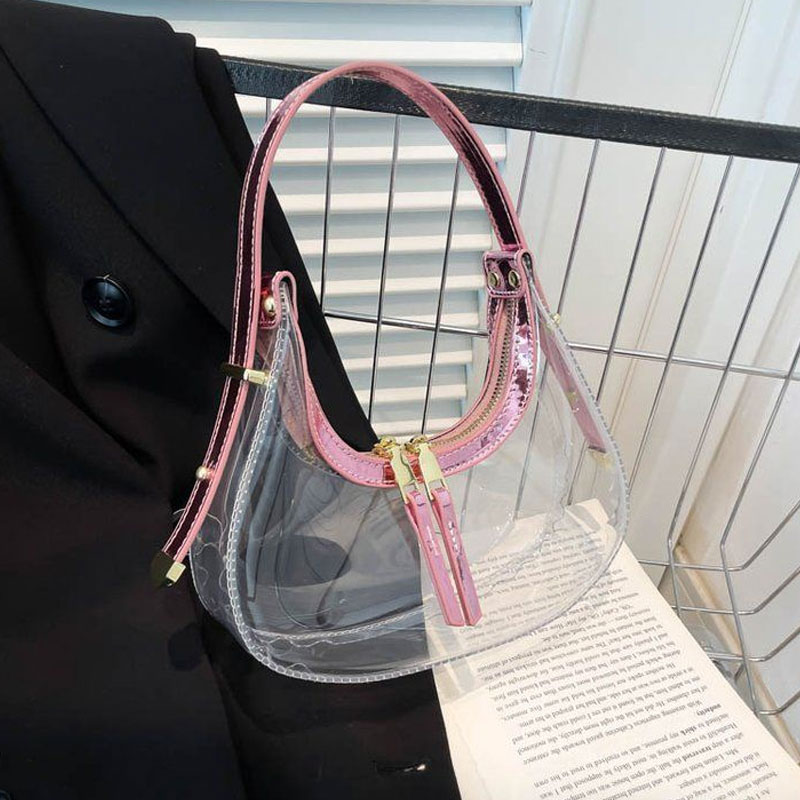 2025 verão avançado sensorial axilas saco para mulheres prata transparente geléia saco mini moda saco