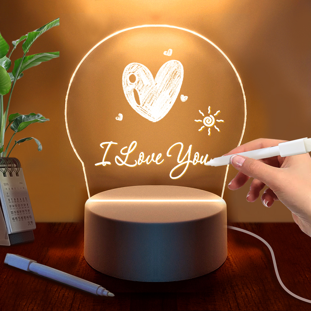 Hinweis Bord LED Nacht Licht Wiederbeschreibbare Nachricht Board mit Stift USB Power Nacht Lampe Valentinstag Geburtstag Geschenk Home decor