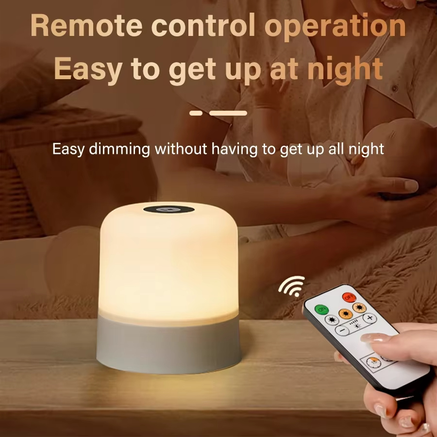 13 Color LED Table Lamp - Touch & Remote Control Dimmable Rechargeable Bedside Night Lamp for Room Decor