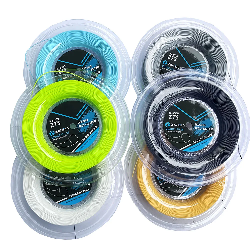 1 Big Reel ZARSIA 4G Polyester Tennis Racket String 1.25MM Durable Smooth Round Tennis Strings ZTS008