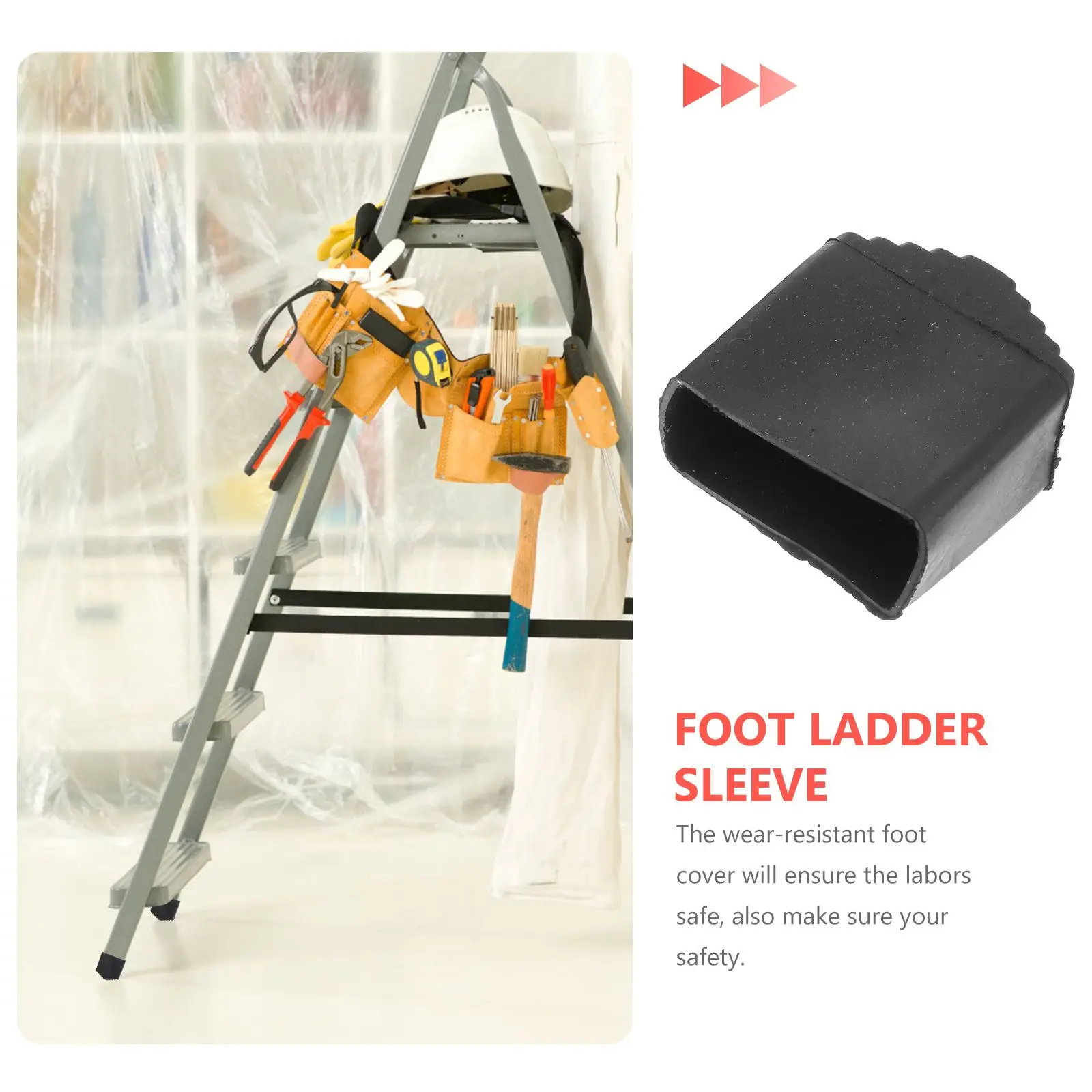 2Pcs Chair Legs Telescoping Ladder Protective Pad Feet Rubber Covers Anti- Folding Step Telescoping Ladder Suite Protector Step