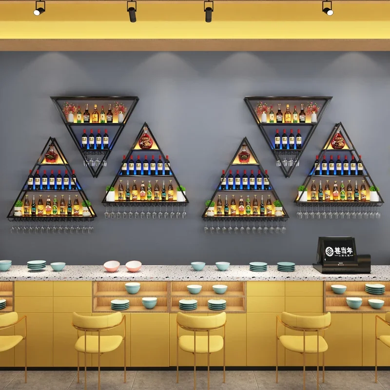 Whiskey Bar Cabinet Showcase Kitchen Wine Refrigerator High End Drinks Luxury Room Antique Rack Vitrinas Wall Iron Bar Furniture