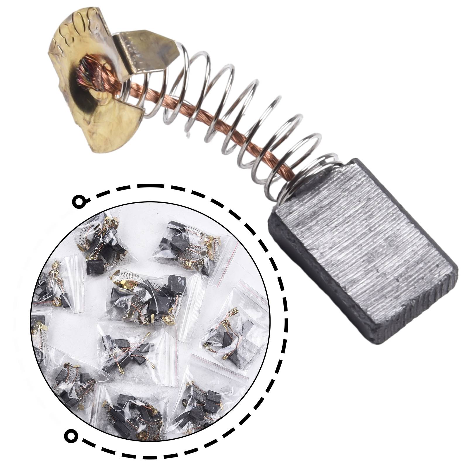 60Pcs/set 10 Sizes Electric Motor Carbon Brushes Replacement For Power Tool Hammer Drills Circular Saws Replacement Carbon Brush