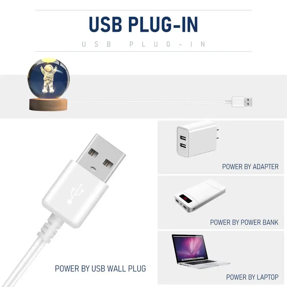 คริสตัลบอลไฟเรืองแสงดาวเคราะห์ Galaxy นักบินอวกาศ USB Power Warm/RGB ไฟข้างเตียงคริสต์มาสเด็กของขวัญโคมไฟกลางคืน
