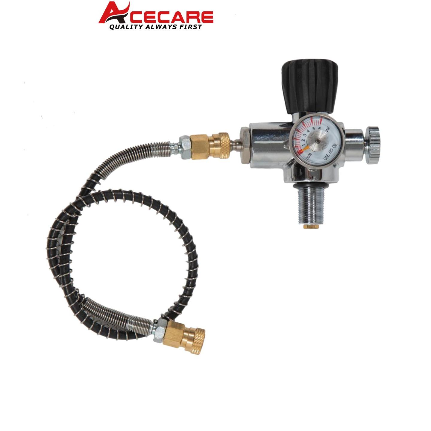 ACECARE 4500Psi 300Bar 4.7L Cilindro in fibra di carbonio Serbatoio ad alta pressione Regolatore di carica HPA Stazione di riempimento per immersione Scuba M18 * 1.5
