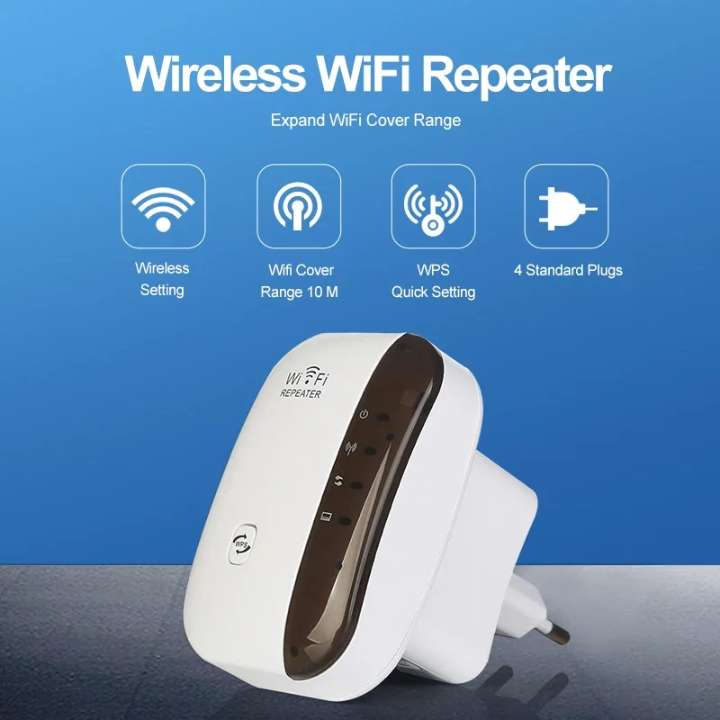 Enchufe UE/EE. UU., repetidor WIFI inalámbrico de 300Mbps, enrutador 2,4G, extensor de rango Wifi, amplificador de señal Wi-Fi, adaptador de tarjeta de red 802.11N
